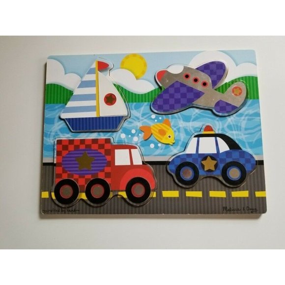 Melissa & Doug Other - Melissa and Doug Wooden Puzzle Transportation Big Pieces VGUC